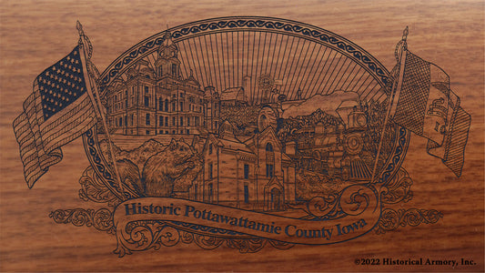 Pottawattamie County Iowa Engraved Rifle Buttstock