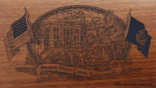 Potter County South Dakota Engraved Rifle Buttstock