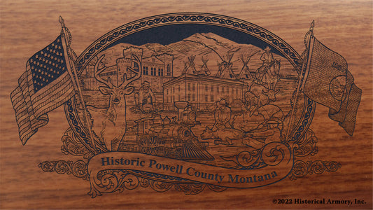 Powell County Montana Engraved Rifle Buttstock