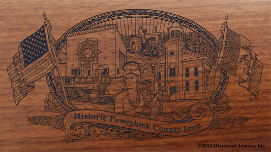 Poweshiek County Iowa Engraved Rifle Buttstock