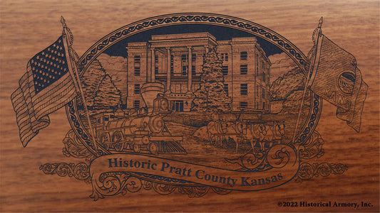 Pratt County Kansas Engraved Rifle Buttstock