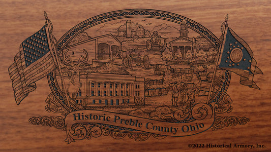 Preble County Ohio Engraved Rifle Buttstock