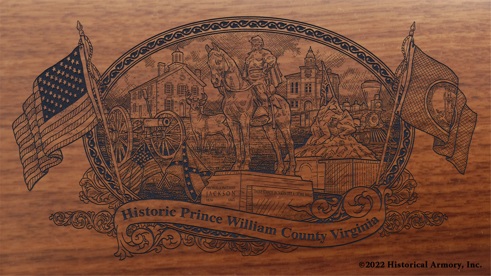 Prince William County Virginia Engraved Rifle Buttstock