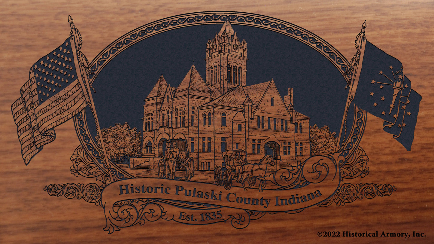 Pulaski County Indiana Engraved Rifle Buttstock