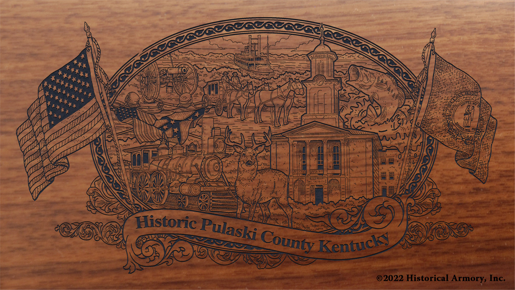 Pulaski County Kentucky Engraved Rifle Buttstock