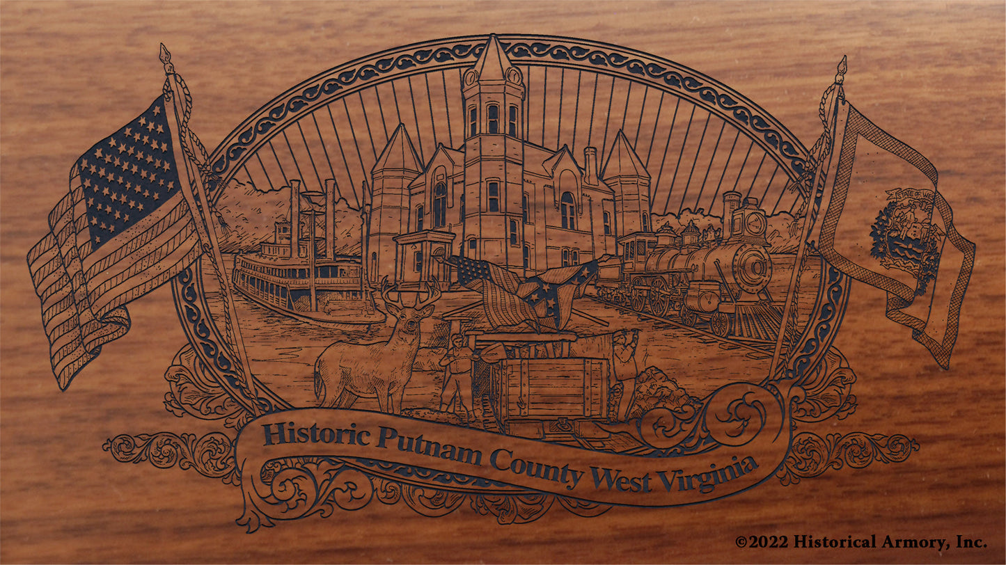 Putnam County West Virginia Engraved Rifle Buttstock