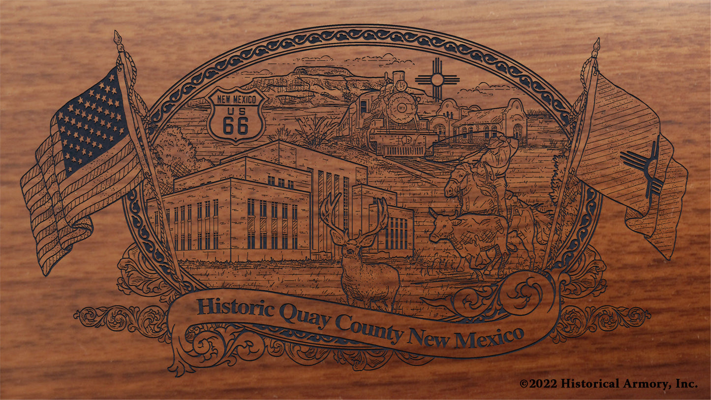 Quay County New Mexico Engraved Rifle Buttstock