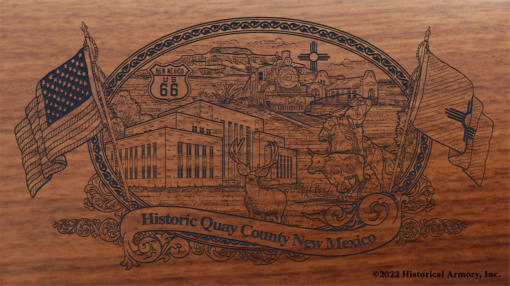 Quay County New Mexico Engraved Rifle Buttstock