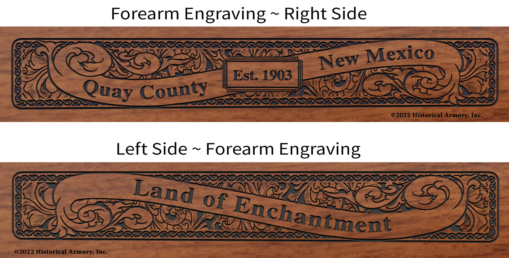 Quay County New Mexico Engraved Rifle Forearm