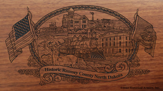 Ramsey County North Dakota Engraved Rifle Buttstock