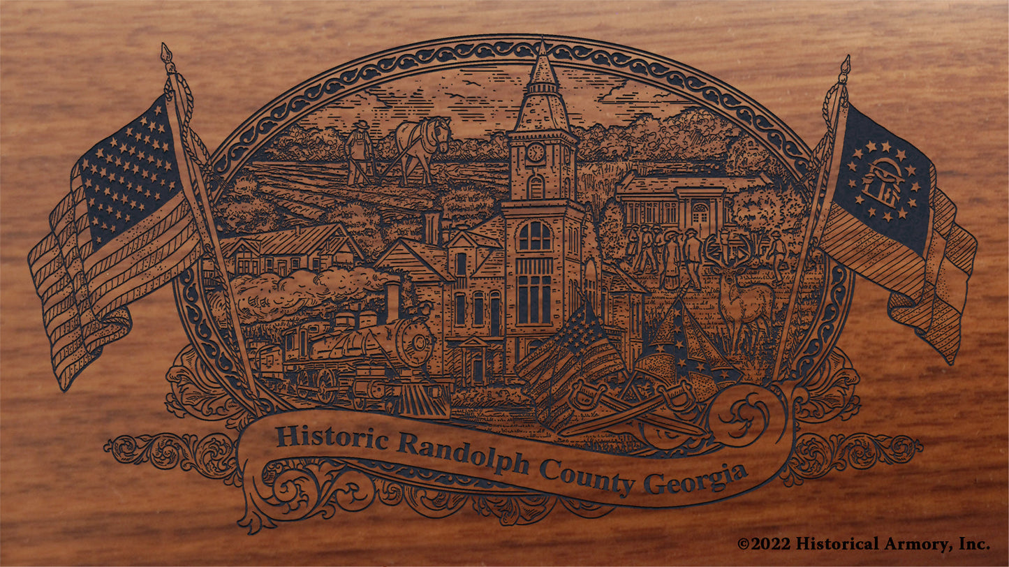 Randolph County Georgia Engraved Rifle Buttstock