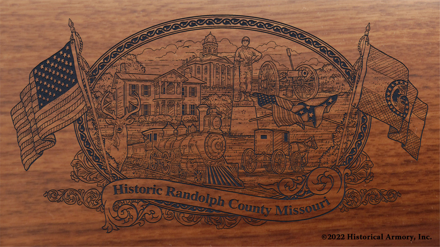 Randolph County Missouri Engraved Rifle Buttstock