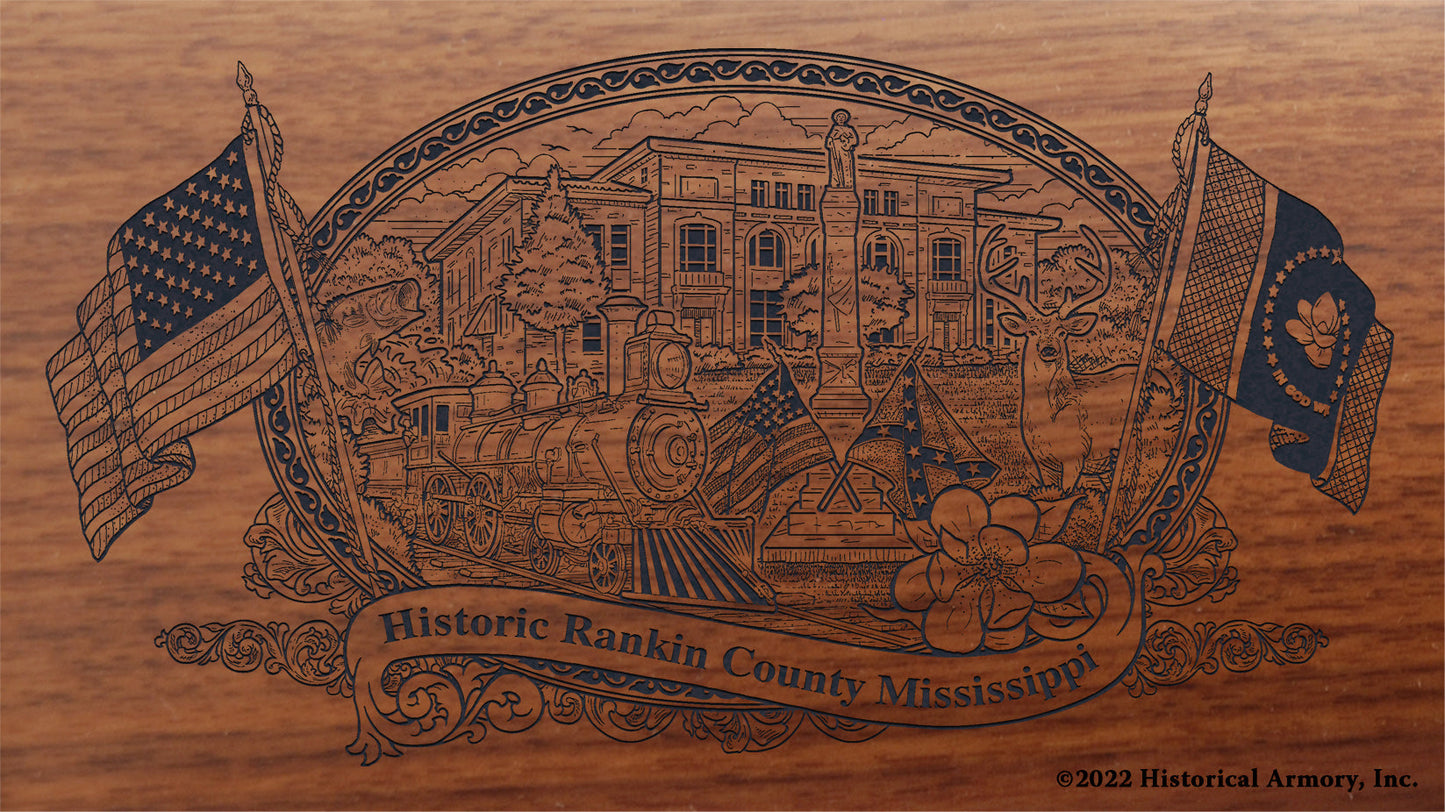 Rankin County Mississippi Engraved Rifle Buttstock
