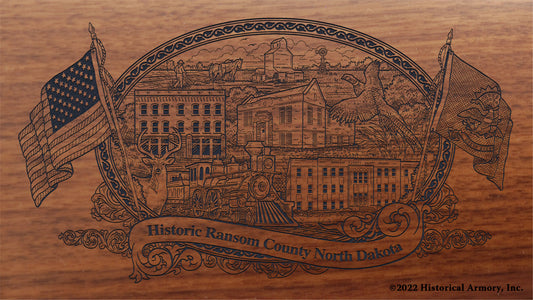 Ransom County North Dakota Engraved Rifle Buttstock