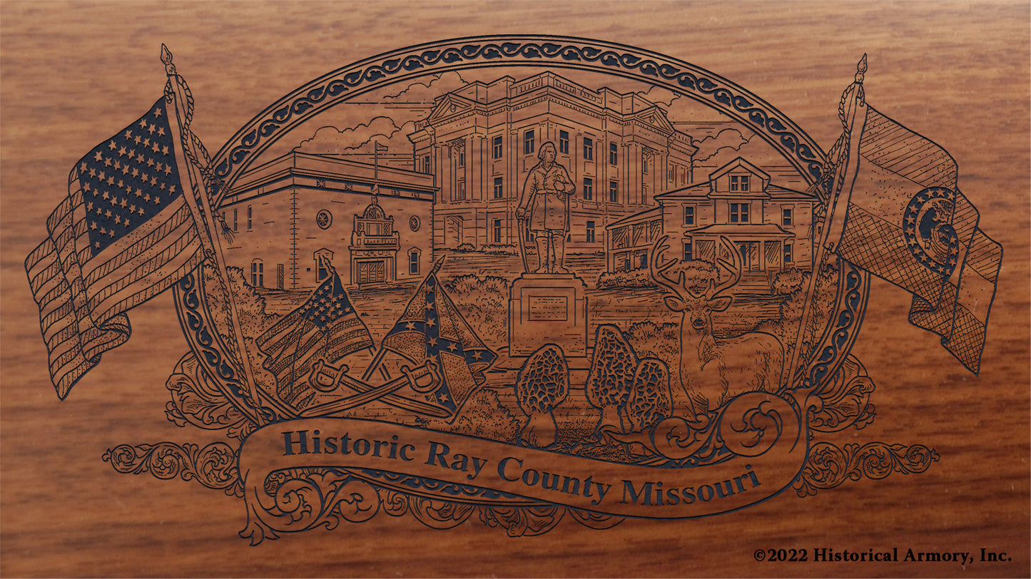Ray County Missouri Engraved Rifle Buttstock