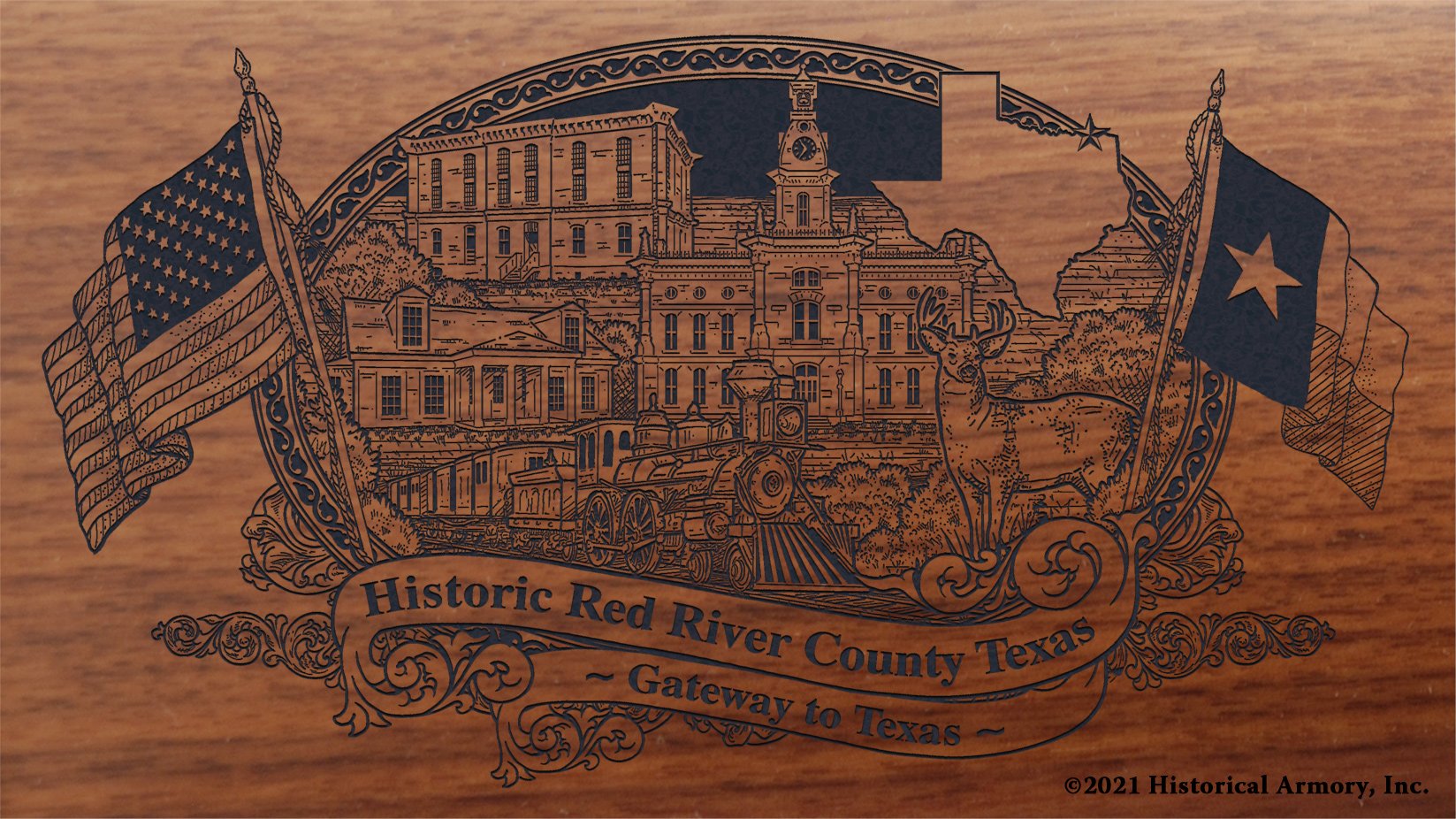 Engraved artwork | History of Red River County Texas | Historical Armory