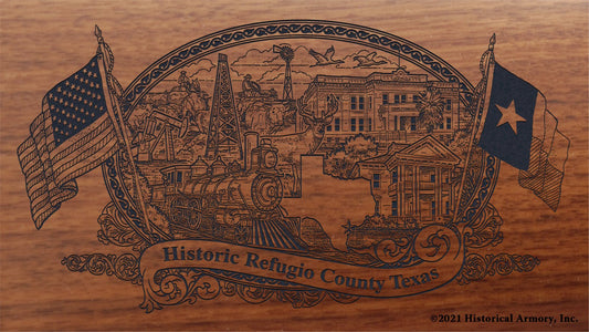 Engraved artwork | History of Refugio County Texas | Historical Armory