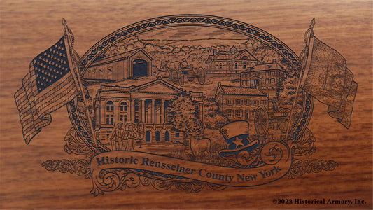 Rensselaer County New York Engraved Rifle Buttstock
