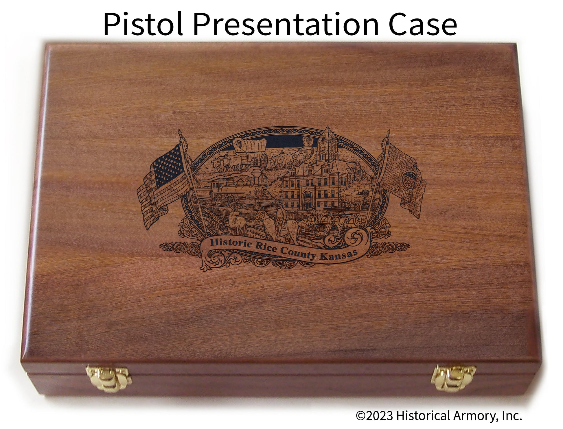 Rice County Kansas Engraved .45 Auto Ruger 1911 Presentation Case