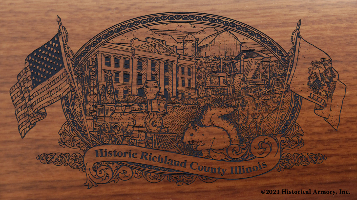 Engraved artwork | History of Richland County Illinois | Historical Armory