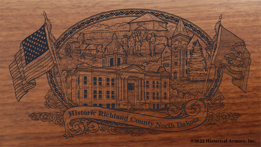 Richland County North Dakota Engraved Rifle Buttstock