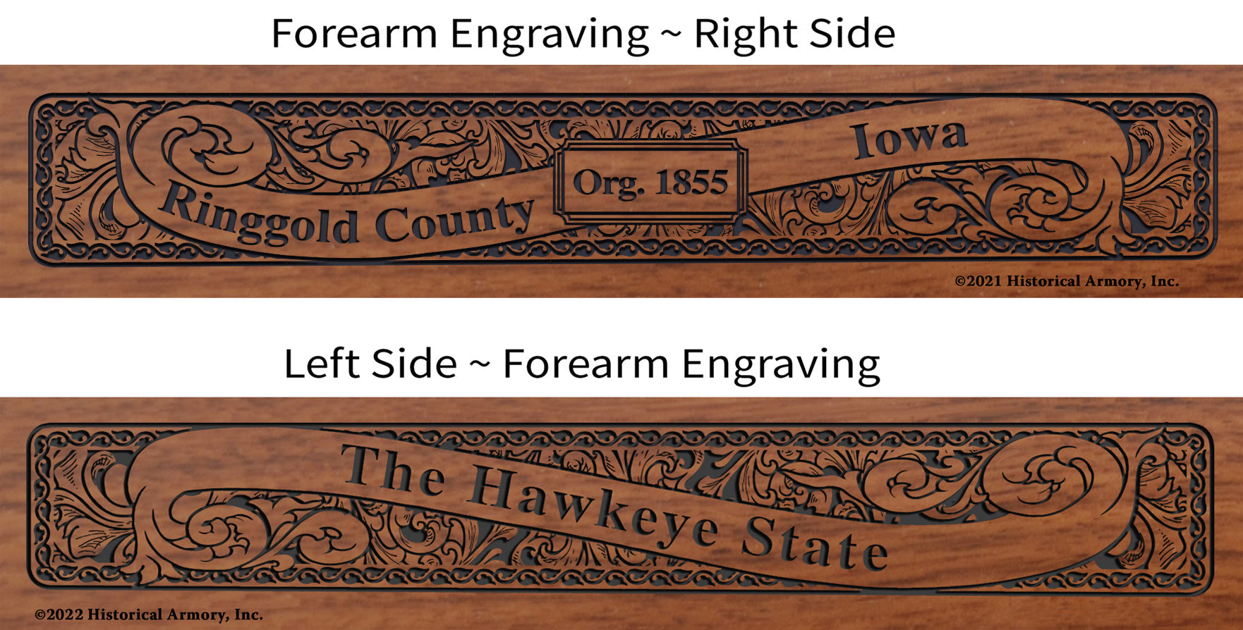Ringgold County Iowa Engraved Rifle Forearm