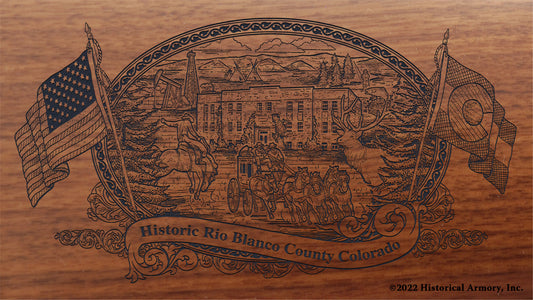 Rio Blanco County Colorado Engraved Rifle Buttstock