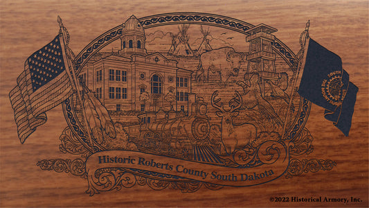 Roberts County South Dakota Engraved Rifle Buttstock