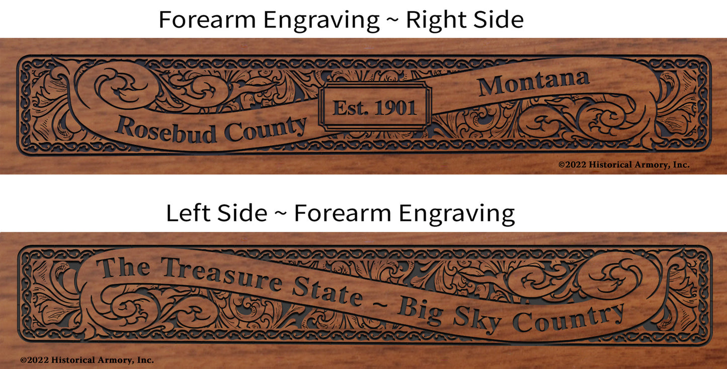 Rosebud County Montana Engraved Rifle Forearm