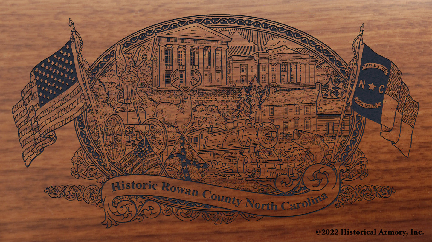 Rowan County North Carolina Engraved Rifle Buttstock