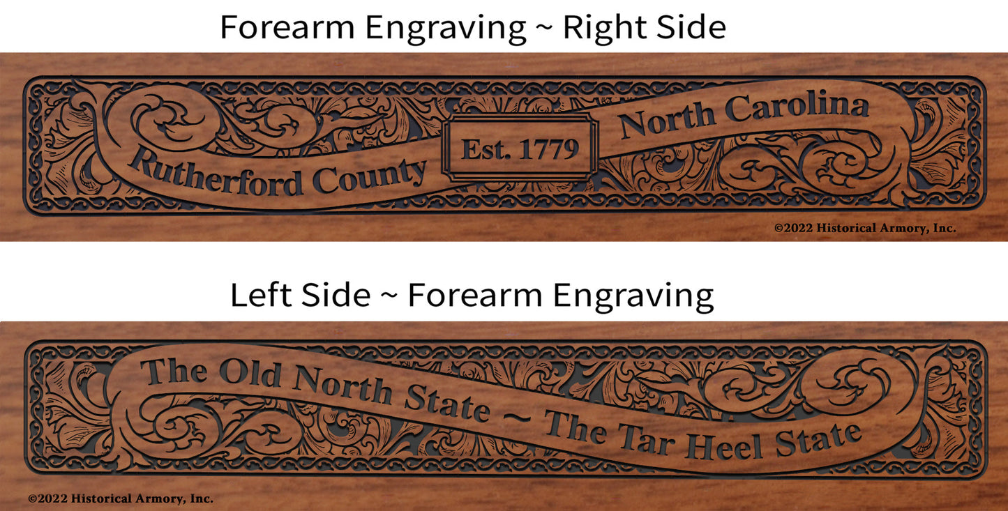 Rutherford County North Carolina Engraved Rifle Forearm