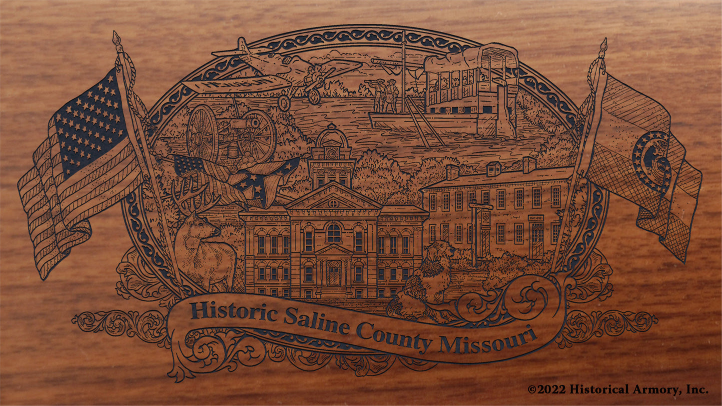 Saline County Missouri Engraved Rifle Buttstock