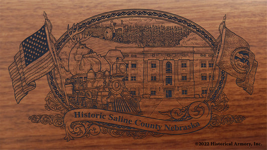 Saline County Nebraska Engraved Rifle Buttstock