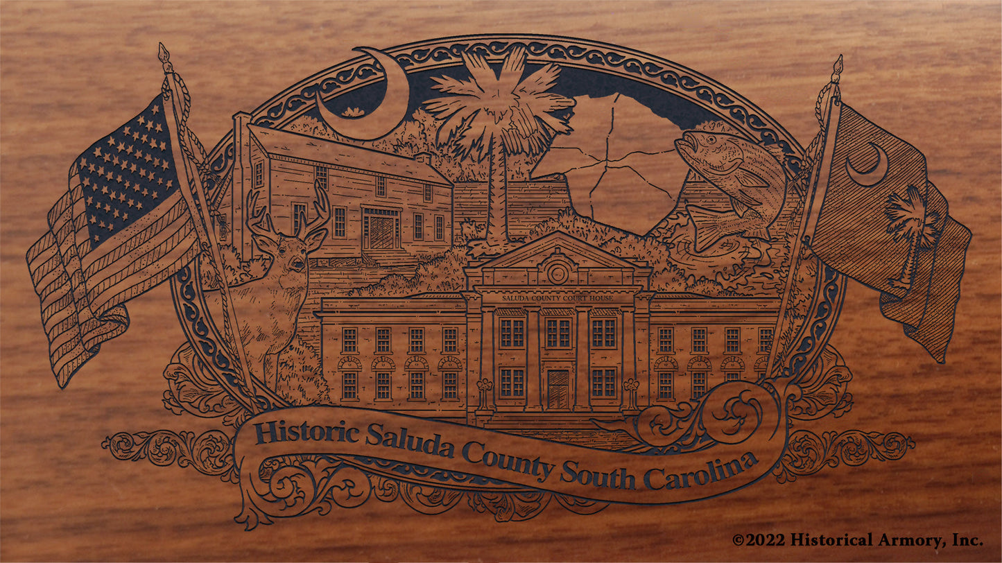 Saluda County South Carolina Engraved Rifle Buttstock