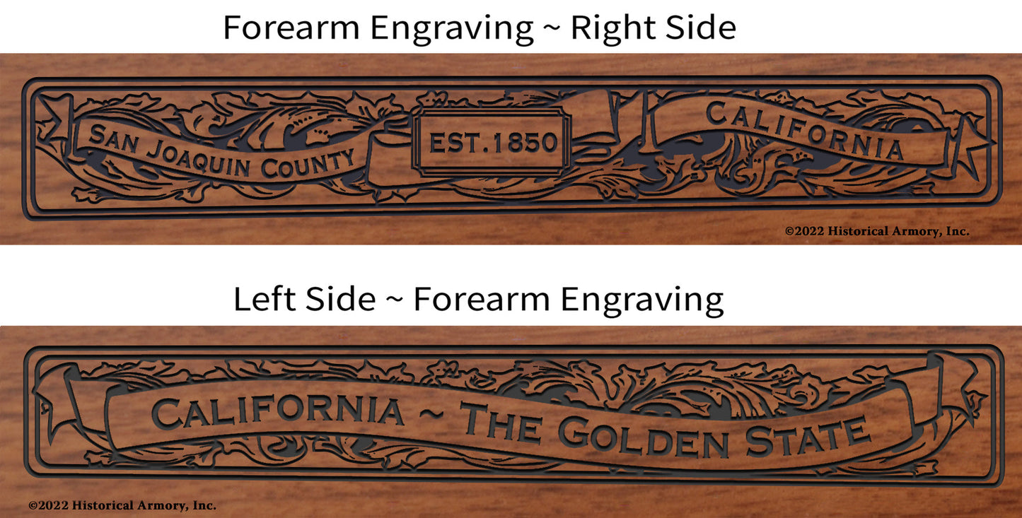 San-Joaquin County California Engraved Rifle Forearm