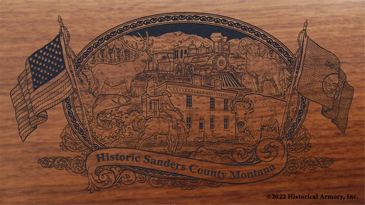 Sanders County Montana Engraved Rifle Buttstock