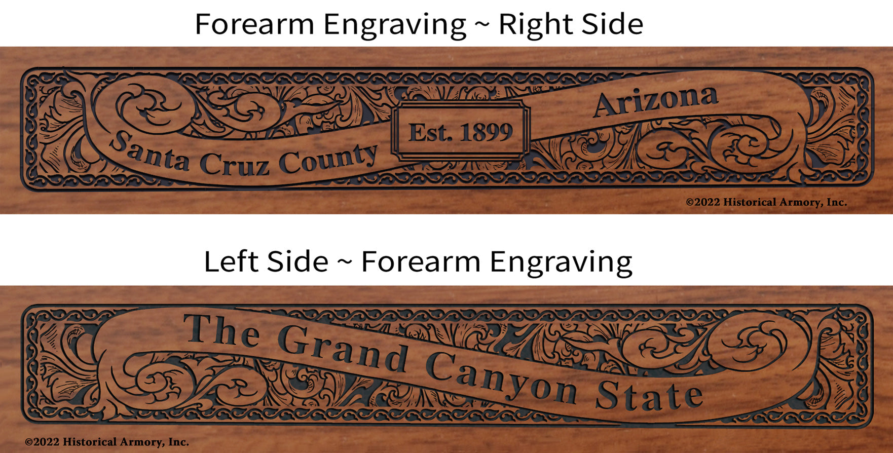 Santa Cruz County Arizona Engraved Rifle Forearm