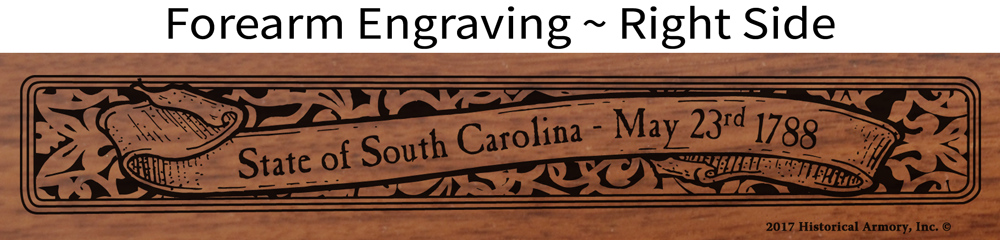 South Carolina State Pride Engraved Henry Rifle - Forearm Detail