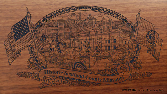 Scotland County Missouri Engraved Rifle Buttstock