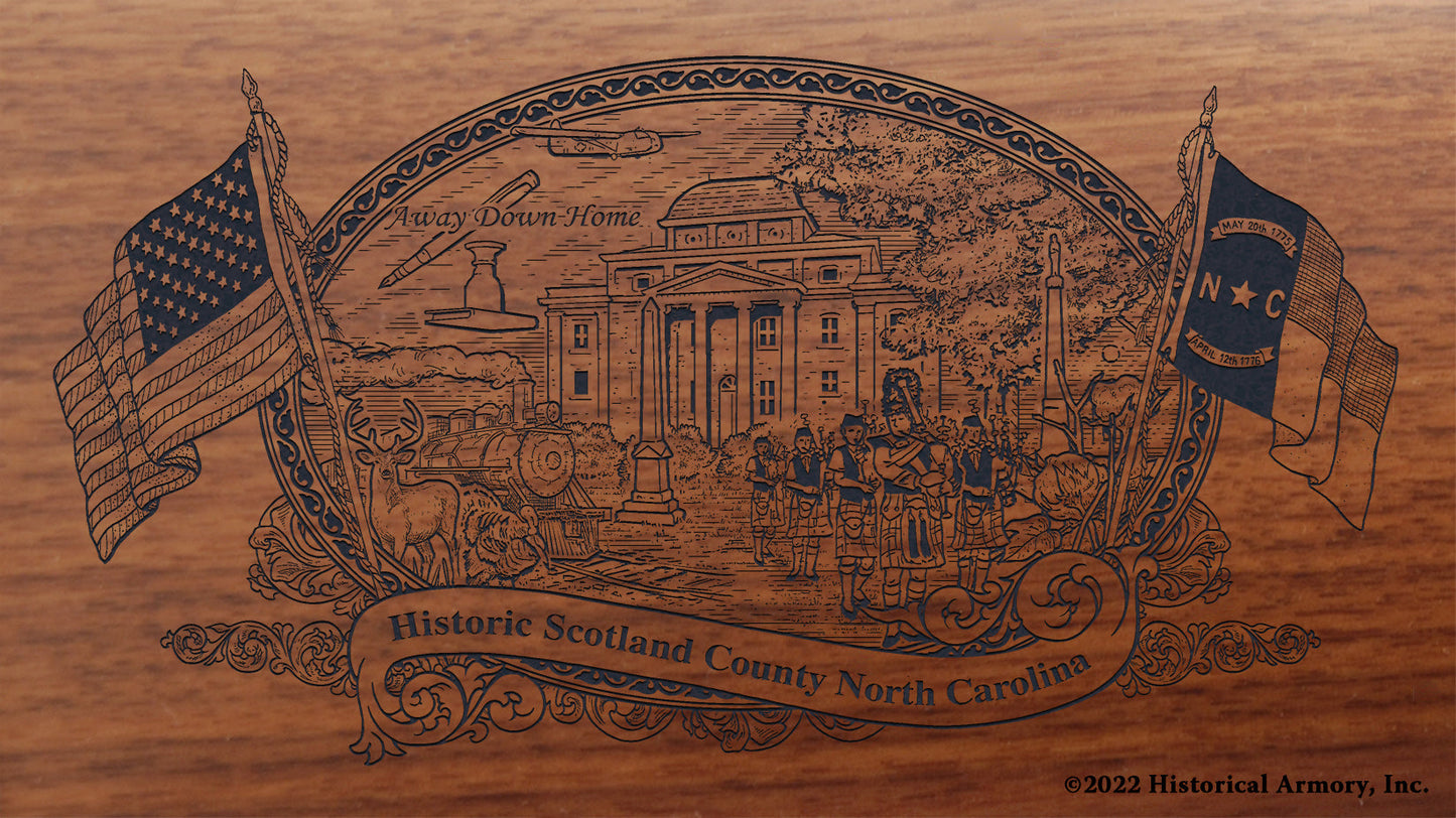 Scotland County North Carolina Engraved Rifle Buttstock