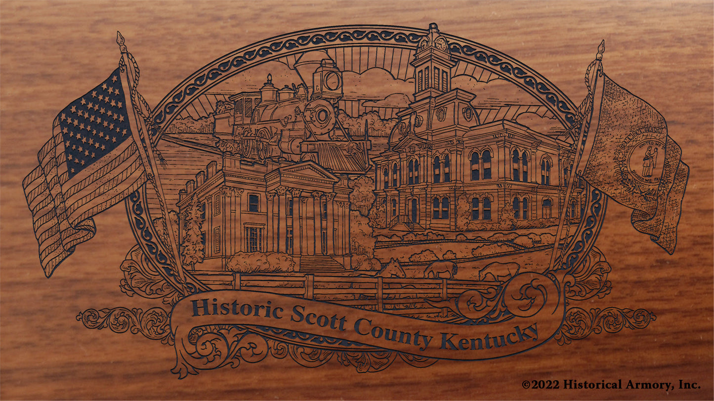 Scott County Kentucky Engraved Rifle Buttstock