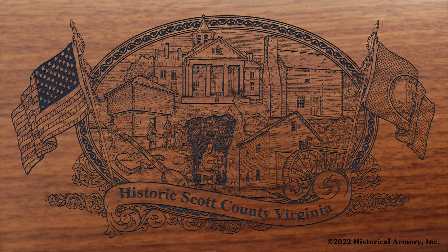 Scott County Virginia Engraved Rifle Buttstock