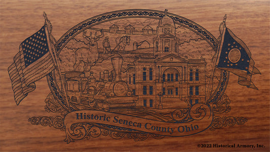 Seneca County Ohio Engraved Rifle Buttstock