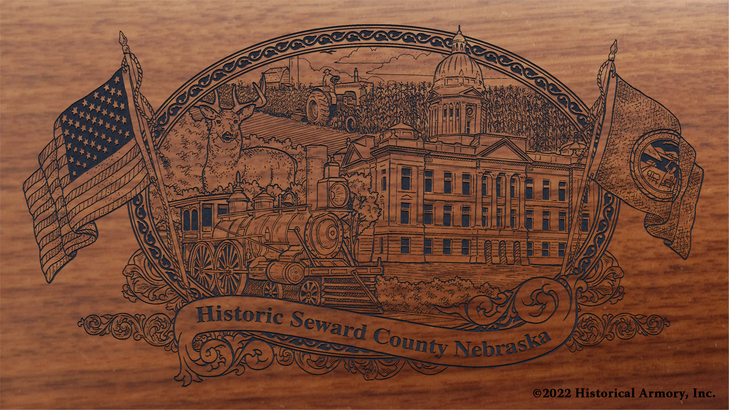 Seward County Nebraska Engraved Rifle Buttstock