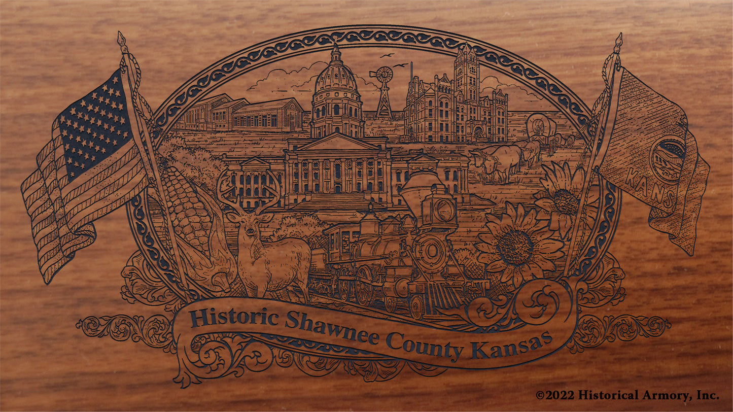 Shawnee County Kansas Engraved Rifle Buttstock