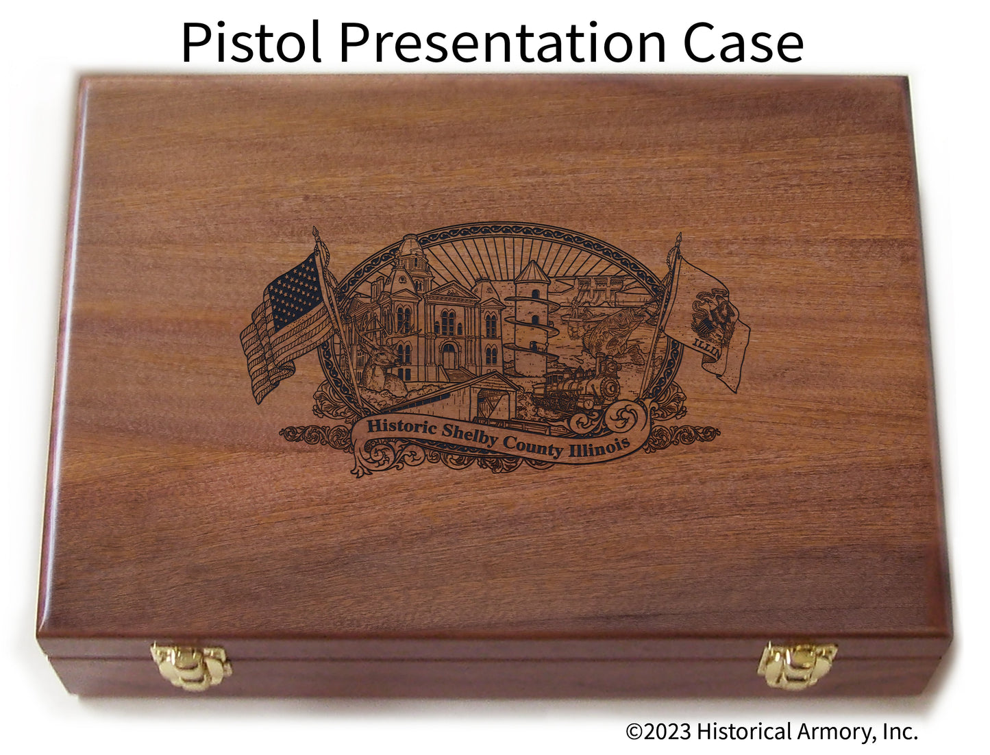 Shelby County Illinois Engraved .45 Auto Ruger 1911 Presentation Case