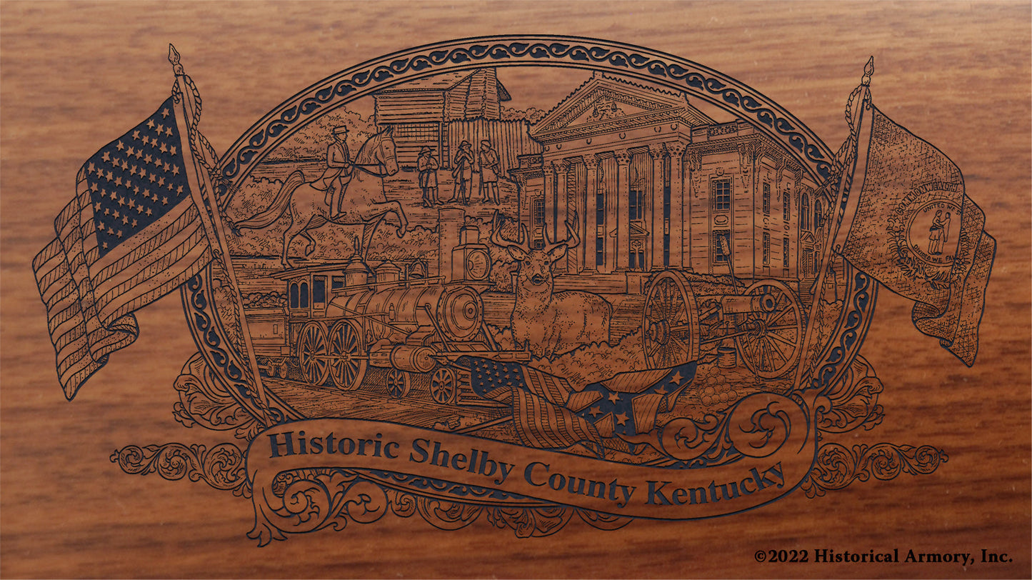 Shelby County Kentucky Engraved Rifle Buttstock