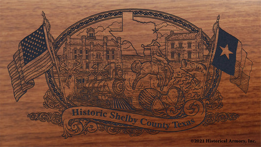 Engraved artwork | History of Shelby County Texas | Historical Armory
