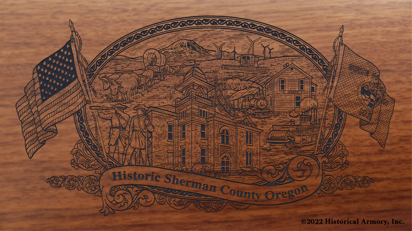 Sherman County Oregon Engraved Rifle Buttstock
