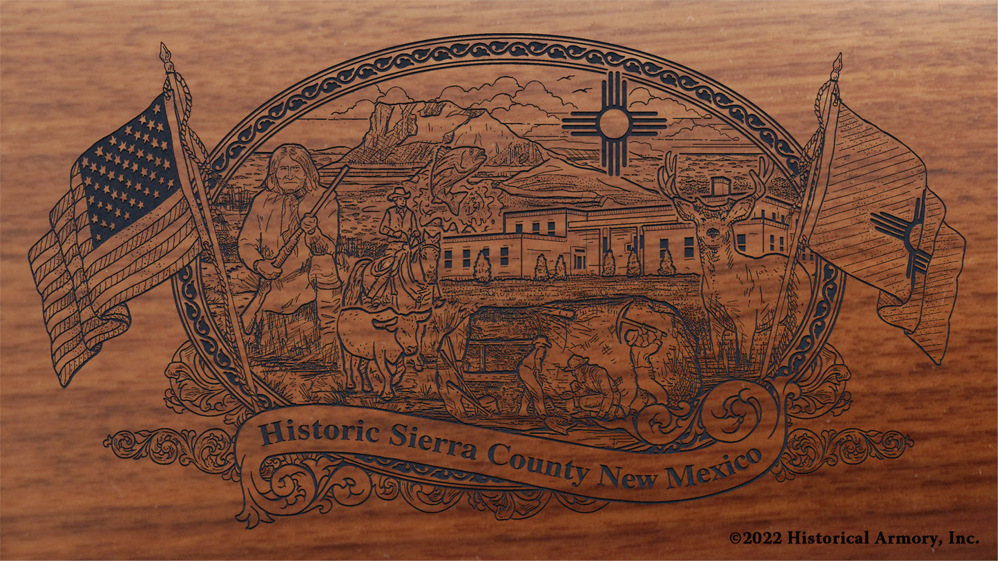 Sierra County New Mexico Engraved Rifle Buttstock